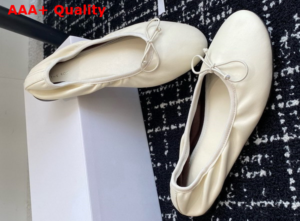 The Row Awar Ballerina Flat Toile Smooth Nappa Leather Replica