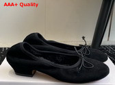 The Row Awar Heeled Ballerina in Suede Black Replica