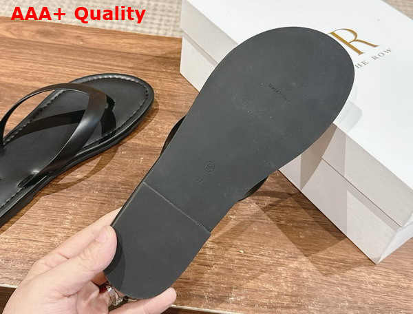 The Row Beach Flip Flop in Black Rubber Replica