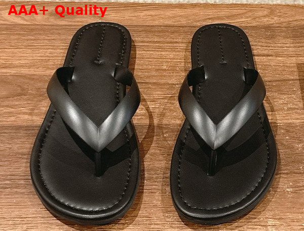 The Row Beach Flip Flop in Black Rubber Replica