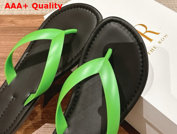 The Row Beach Flip Flop in Green Rubber Replica