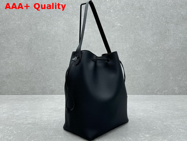 The Row Belvedere Tote Bag in Black Leather Replica