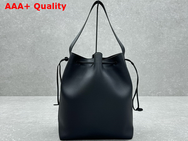 The Row Belvedere Tote Bag in Black Leather Replica