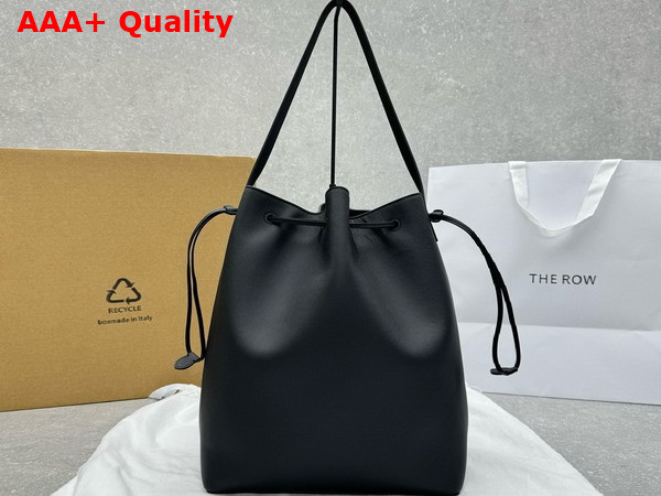 The Row Belvedere Tote Bag in Black Leather Replica