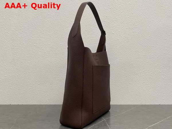 The Row Blake Hobo Bag in Acajou Grained Calfskin Leather Replica