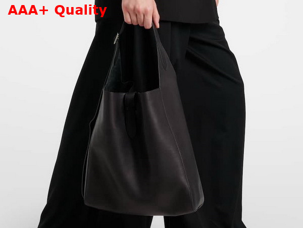 The Row Blake Hobo Bag in Black Grained Calfskin Leather Replica