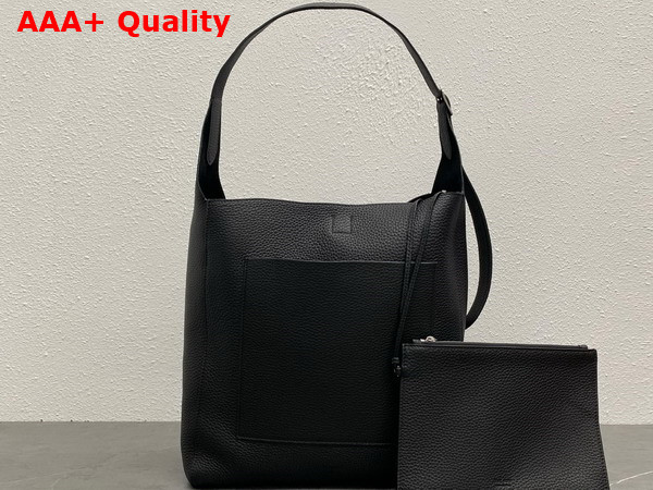 The Row Blake Hobo Bag in Black Grained Calfskin Leather Replica