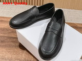 The Row Cary Loafer in Black Leather Replica