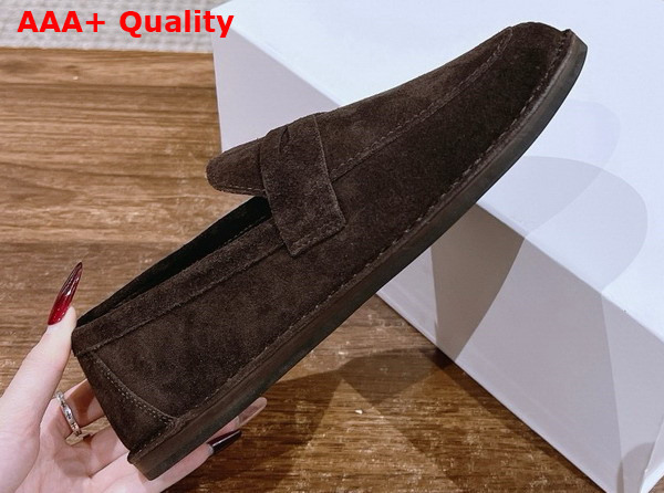 The Row Cary Loafer in Brown Suede Replica