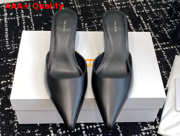 The Row Cybil Mule in Black Leather Replica