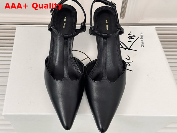 The Row Cyd Shoes in Black Leather Replica