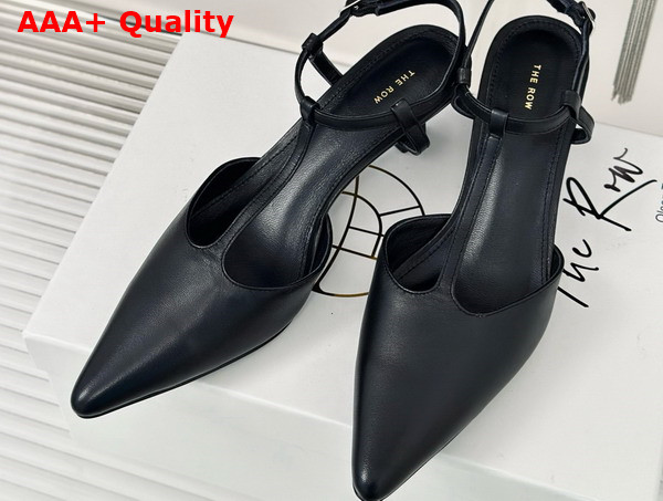 The Row Cyd Shoes in Black Leather Replica