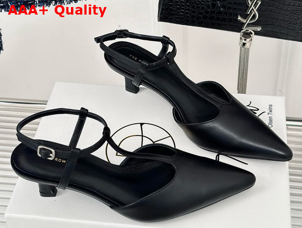 The Row Cyd Shoes in Black Leather Replica