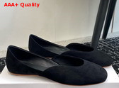 The Row Gemma Ballet Slipper in Black Suede Replica