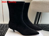 The Row Liisa Kitten Boot in Black Suede Replica