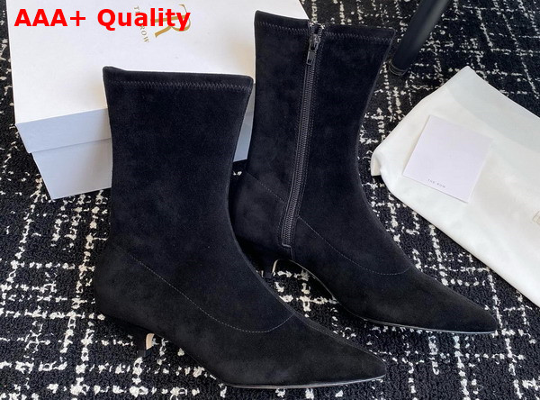 The Row Liisa Kitten Boot in Black Suede Replica