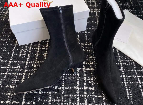 The Row Liisa Kitten Boot in Black Suede Replica