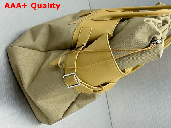 The Row Margaux 17 Inside Out Bag in Beige Canvas and Leather Replica