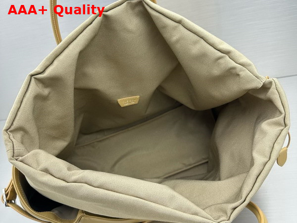 The Row Margaux 17 Inside Out Bag in Beige Canvas and Leather Replica