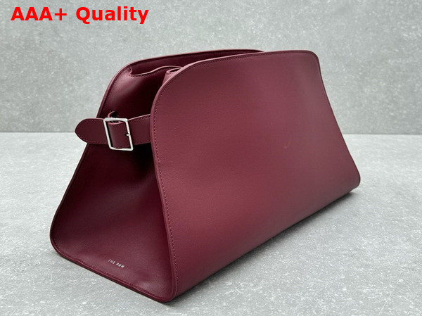 The Row Margaux EW Clutch in Burgundy Leather Replica