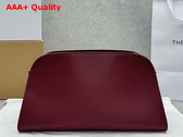 The Row Margaux EW Clutch in Burgundy Leather Replica