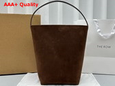 The Row Medium N S Park Tote in Dark Brown Nubuck Replica