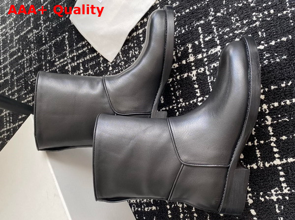 The Row Nobilis Ankle Boot in Black Leather Replica