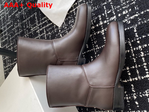 The Row Nobilis Ankle Boot in Dark Brown Leather Replica