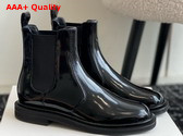 The Row Novus Chelsea Boot in Black Glazed Calfskin Leather Replica