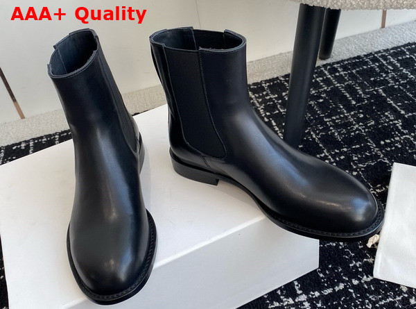 The Row Novus Chelsea Boot in Black Leather Replica