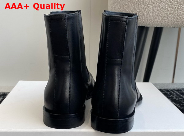 The Row Novus Chelsea Boot in Black Leather Replica