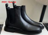 The Row Novus Chelsea Boot in Black Polished Calfskin Leather Replica