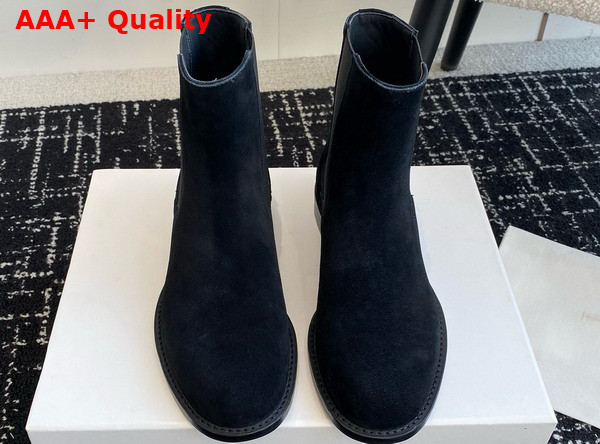 The Row Novus Chelsea Boot in Black Suede Leather Replica