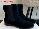 The Row Novus Chelsea Boot in Black Suede Leather Replica