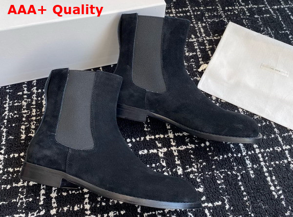 The Row Novus Chelsea Boot in Black Suede Leather Replica