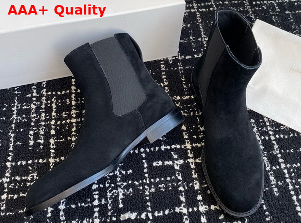 The Row Novus Chelsea Boot in Black Suede Leather Replica