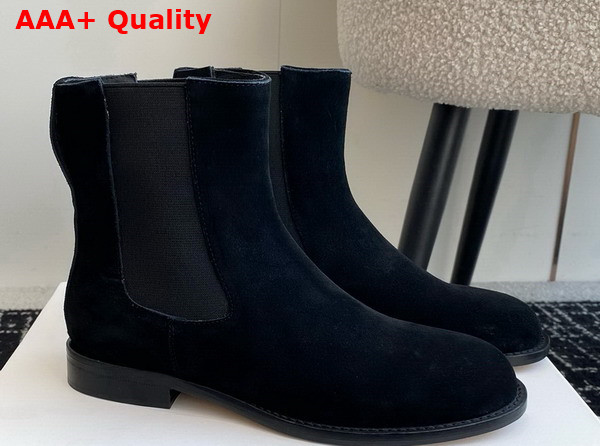 The Row Novus Chelsea Boot in Black Suede Leather Replica