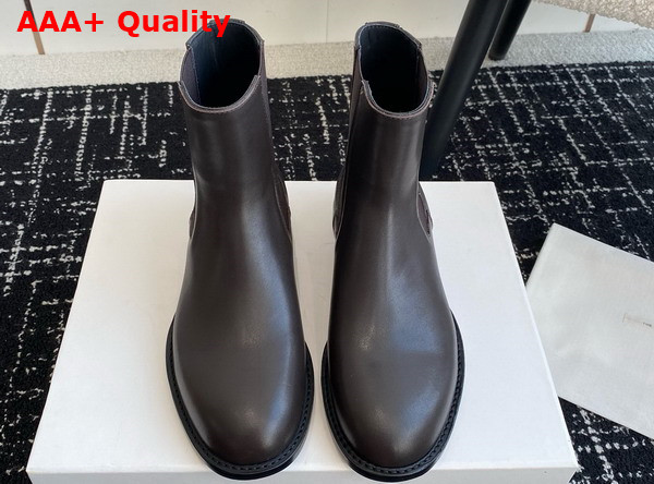 The Row Novus Chelsea Boot in Dark Brown Leather Replica