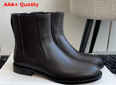 The Row Novus Chelsea Boot in Dark Brown Leather Replica