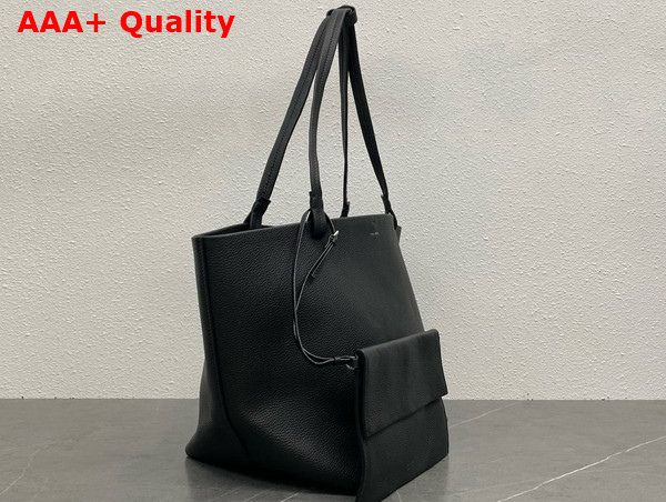 The Row Park Tote Three Bag in Black Grained Calfskin Leather Replica