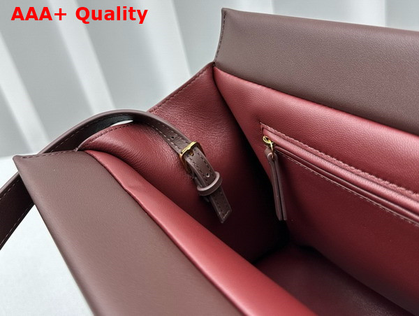 The Row Sienna Shoulder Bag in Burgundy Leather Replica