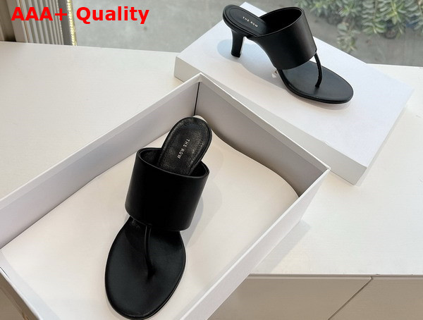 The Row Signum Sandal in Black Leather Replica