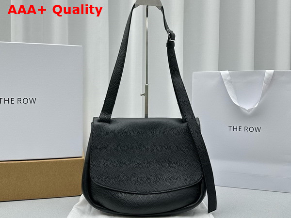 The Row Small Mail Bag in Black Grained Calfskin Replica