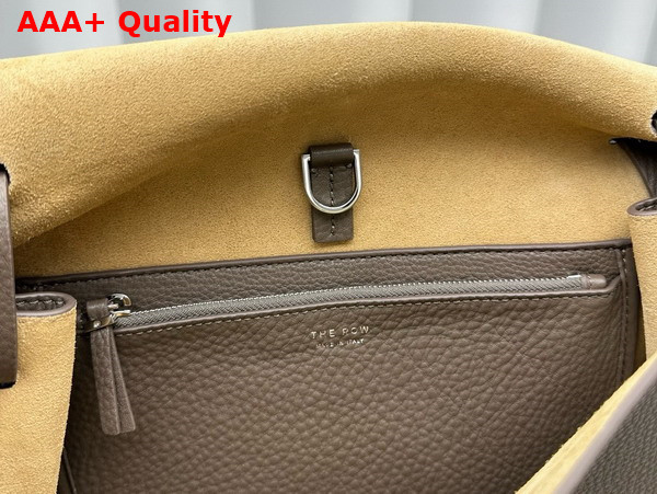 The Row Small Mail Bag in Elephant Grey Grained Calfskin Replica