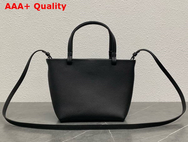 The Row Small Park Tote Bag in Black Grained Calfskin Leather Replica