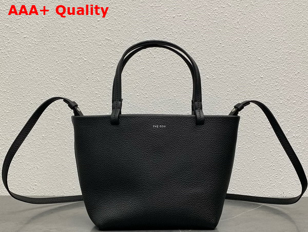 The Row Small Park Tote Bag in Black Grained Calfskin Leather Replica