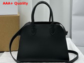 The Row Soft Margaux 10 Bag in Black Smooth Saddle Leather Replica