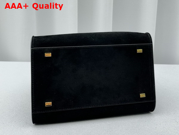 The Row Soft Margaux 10 Bag in Black Suede Replica