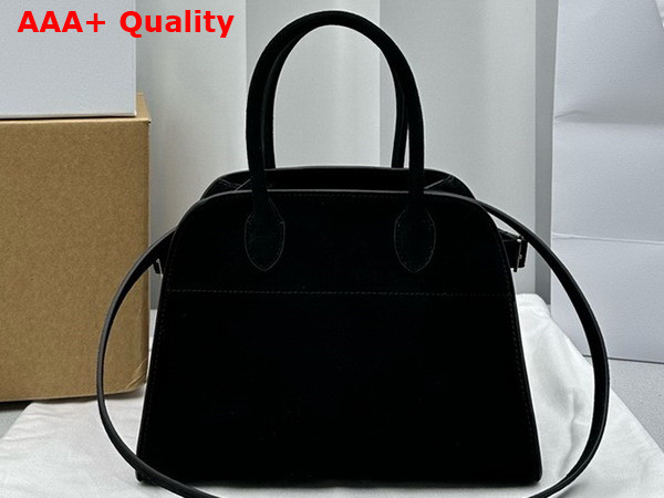 The Row Soft Margaux 10 Bag in Black Suede Replica