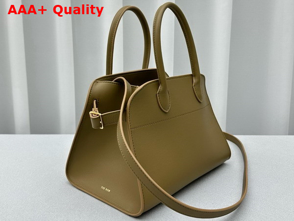 The Row Soft Margaux 10 Bag in Dark Beige Smooth Saddle Leather Replica